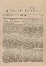 Cover of The Historical Magazine, and Notes & Queries Concerning the Antiquities, History and Biography of America (July, 1867)