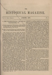 Cover of The Historical Magazine, and Notes & Queries Concerning the Antiquities, History and Biography of America (August, 1867)