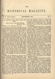 Cover of The Historical Magazine, and Notes & Queries Concerning the Antiquities, History and Biography of America (September, 1867)