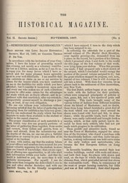 Cover of The Historical Magazine, and Notes & Queries Concerning the Antiquities, History and Biography of America (November, 1867)