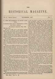Cover of The Historical Magazine, and Notes & Queries Concerning the Antiquities, History and Biography of America (December, 1867)