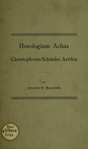 Cover of Horologium Achaz, Christophorus Schissler, artifex