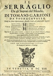 Cover of Il serraglio de gli stupori del mondo, di Tomaso Garzoni da Bagnacavallo