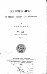 Cover of Supernatural its origin, nature, and evolution Vol_1