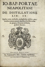 Cover of Io. Bap. Portae Neapolitani De distillatione lib. IX