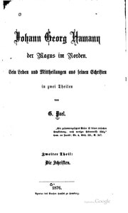 Cover of Johann Georg Hamann, der Magus im Norden