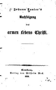 Cover of Johann Tauler's Nachfolgung des armes Lebens Christi