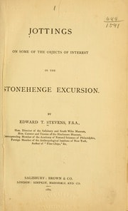 Cover of Jottings on some of the objects of interest in the Stonehenge excursion