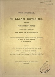 Cover of The journal of William Dowsing of Stratford, parliamentary visitor, appointed under a warrant from the Earl of Manchester, for demolishing the superstitious pictures and ornaments of churches