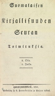 Cover of Kalewala taikka wanhoja Karjalan runoja Suomen kansan muinosista ajoista. 1 osa (Vanha Kalevala, osa 1