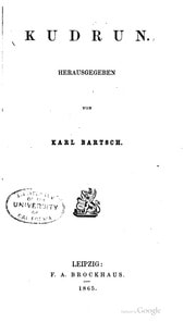 Cover of Kudrun. Herausgegeben von Karl Bartsch