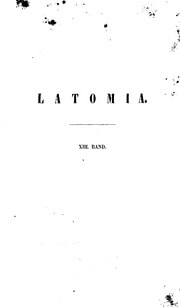 Cover of Latomia 13 (1854)