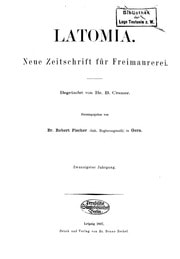 Cover of Latomia (NF) 20 (1897)