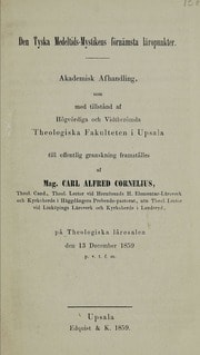 Cover of Den Tyska Medeltids-Mystikens förnämsta läropunkter