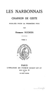 Cover of Les Narbonnais, chanson de geste publiée pour la première fois par Hermann Suchier