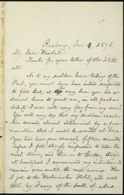 Cover of [Letter to] My dear Wendell [manuscript]