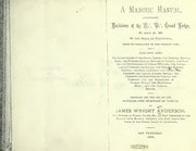 Cover of Masonic Manual