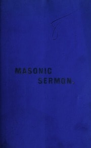 Cover of Masonic sermon