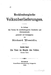 Cover of Mecklenburgische Volksüberlieferungen