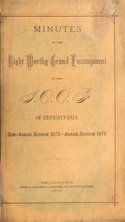 Cover of Minutes of the Right Worthy Grand Encampment of the I.O.O.F. of Pennsylvania