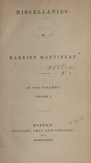 Cover of Miscellanies
