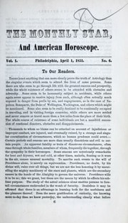 Cover of The monthly star, and American horoscope