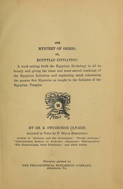 Cover of The Mystery of Osiris: or, Egyptian Initiation