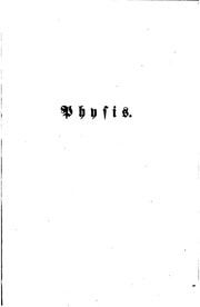 Cover of Physis. Zur Geschichte des leiblichen Lebens