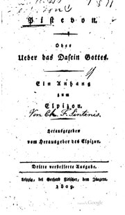 Cover of Pistevon, oder, Ueber das Dasein Gottes
