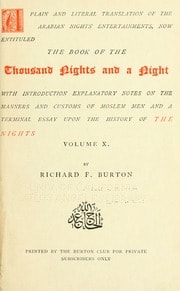 Cover of A plain and literal translation of the Arabian nights' entertainments, now entituled The book of the thousand nights and a night