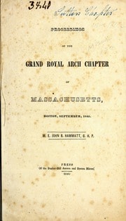 Cover of Proceedings of the Grand Royal Arch Chapter of Massachusetts