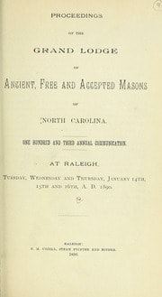 Cover of Proceedings of the Grand Lodge of Free and Accepted Masons of North Carolina