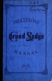 Cover of Proceedings of the M.W. Grand Lodge of the State of Kansas
