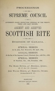 Cover of Proceedings of the Supreme Council of Canada Annual Session for 1886