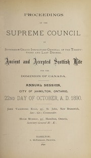 Cover of Proceedings of the Supreme Council of Canada Annual Session for 1890