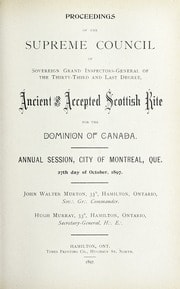 Cover of Proceedings of the Supreme Council of Canada Annual Session for 1897
