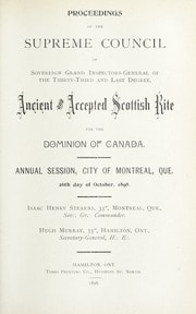 Cover of Proceedings of the Supreme Council of Canada Annual Session for 1898