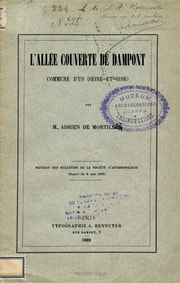 Cover of L'allée couverte de Dampont, commune d'Us (Seine-et-Oise)