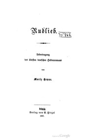 Cover of Rudlieb. Uebertragung des ältesten deutschen Heldenromans von Moriz Heyne