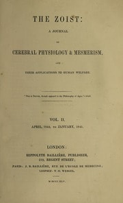 Cover of The Zoist. Volume 2, April 1844 - January 1845