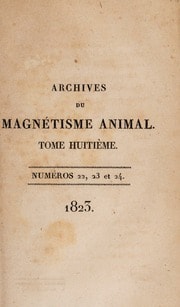 Cover of Archives du magnétisme animal. Volume 8, 1823