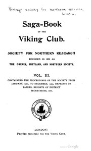 Cover of Saga-book of the Viking Club