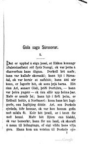 Cover of Saga Gísla Súrssonar I og II