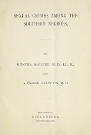 Cover of Sexual Crimes Among The Southern Negroes