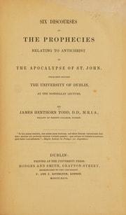 Cover of Six discourses on the prophecies relating to Antichrist in the apocalypse of St.John