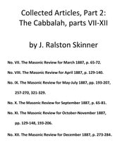 Cover of Collected articles. Part 2: The Cabbalah, parts VII-XII