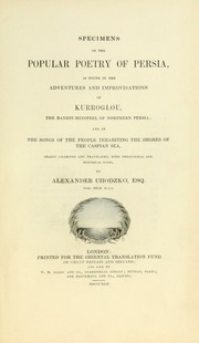 Cover of Specimens of the popular poetry of Persia
