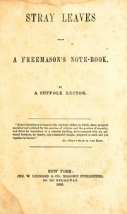 Cover of Stray leaves from a Freemason's notebook