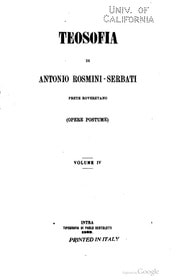 Cover of Teosofia di Antonio Rosmini-Serbati ... (Opere postume)