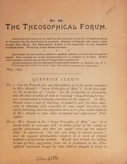 Cover of Theosophical forum
